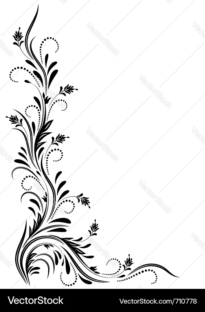 Floral Swirl Ornament Vektorbild