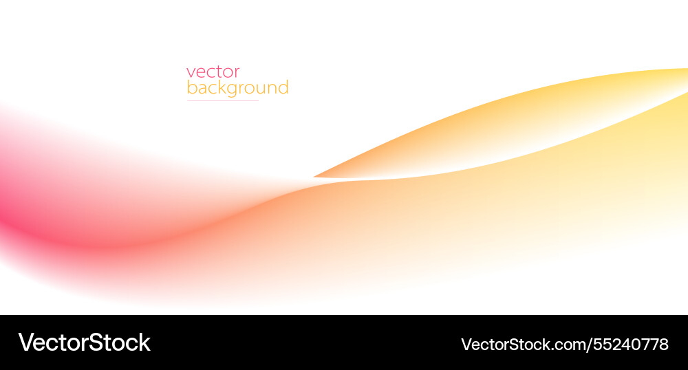 Flowing color curve shape with soft gradient vector image