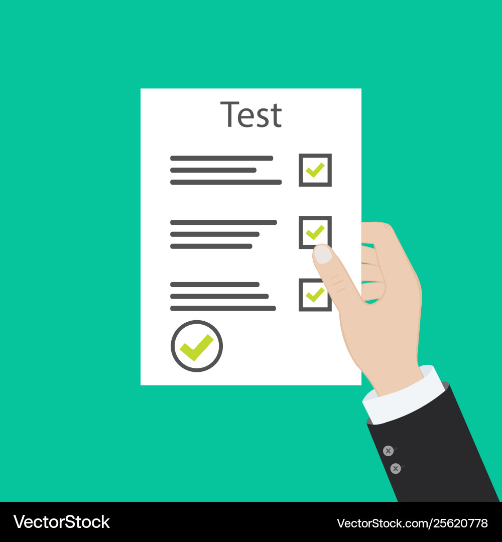 Hands man with clock and pencil concept test Hands man with clock and pencil concept test vector image