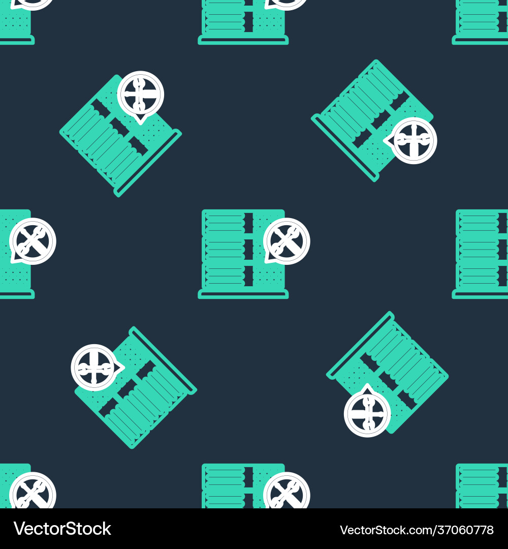 Line database server with screwdriver and wrench vector image