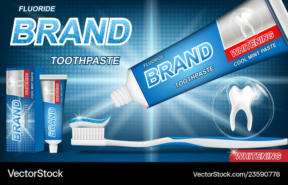 Mint toothpaste concept with sparkling effect Vector Image