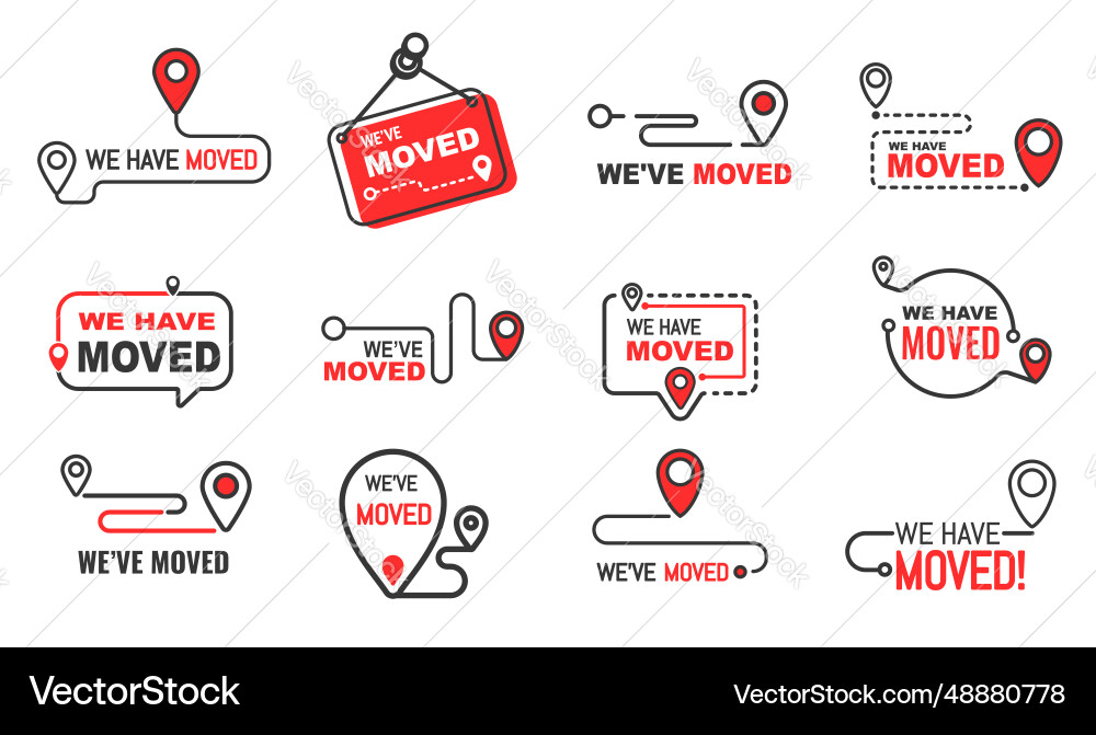 Move & Relocation Icons Vector Image