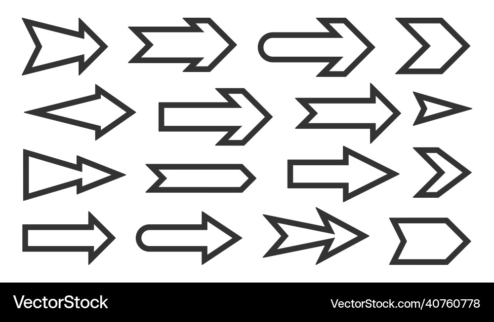 Pfeil Cursor Webpointer Richtung schwarz Linie Set Pfeil Cursor Webpointer Richtung schwarz Linie Set vektorbild