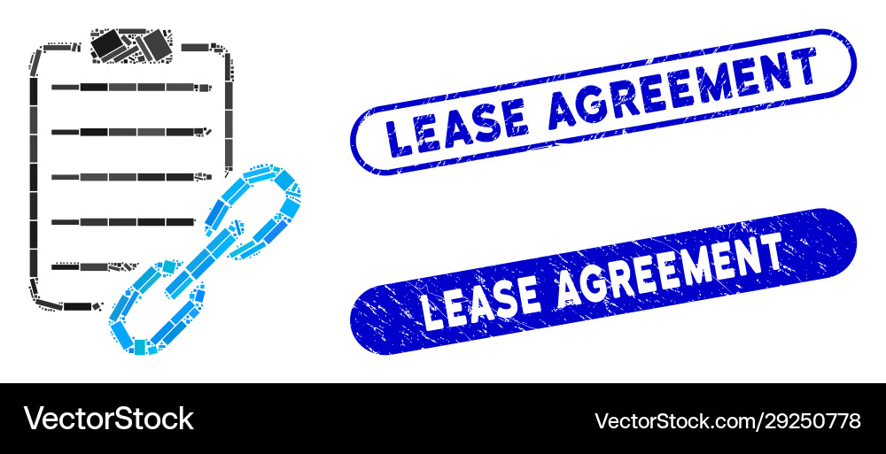 Rectangle collage blockchain contract vector image