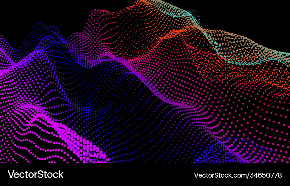 Sea waves from node hud data dots flow research Sea waves from node hud data dots flow research Vector Image