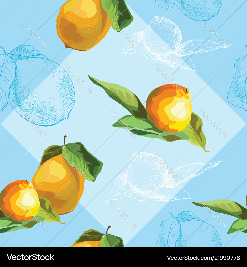 Seamless pattern with lemon Seamless pattern with lemon vector image