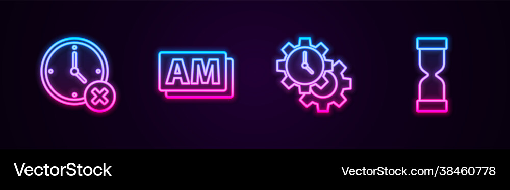 Set line clock delete am time management and old Vector Image