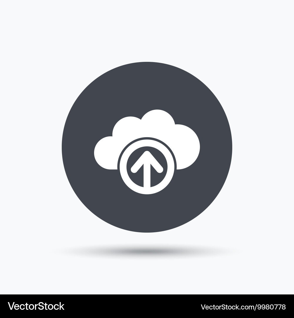 Upload from cloud icon data storage sign vector image