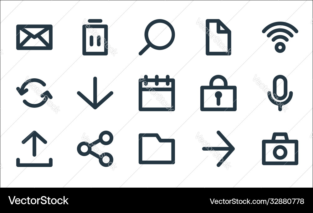 User interface line icons linear set quality User interface line icons linear set quality vector image