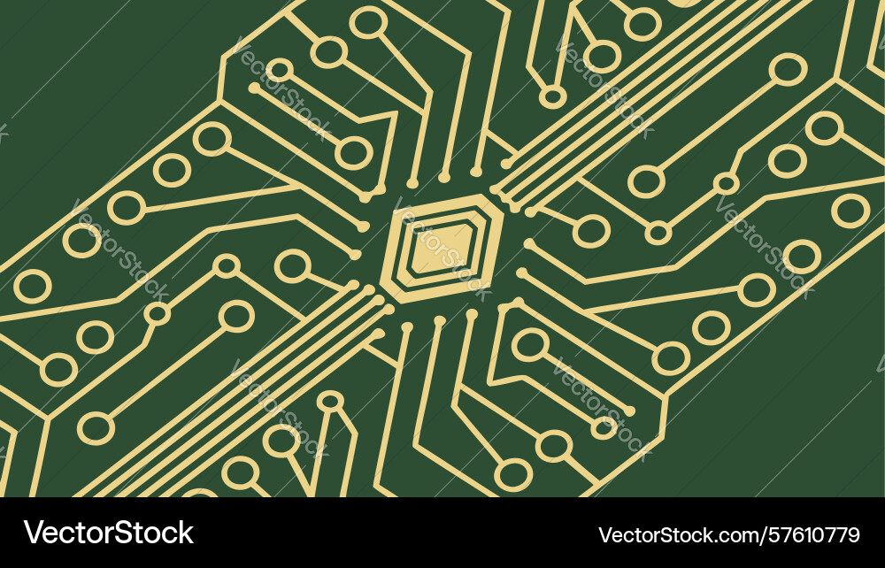 Abstract centralized circuit board pattern design vector image