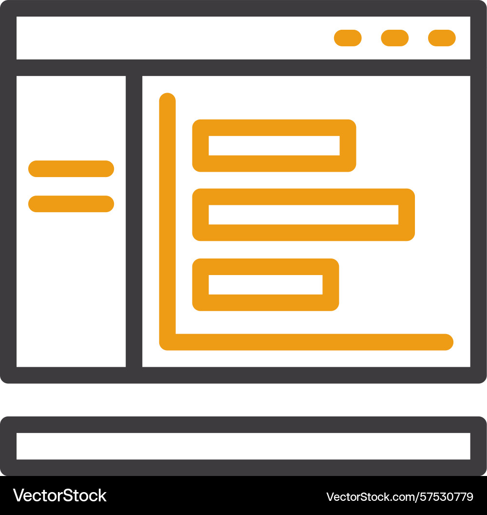 Bar chart two color icon Vector Image