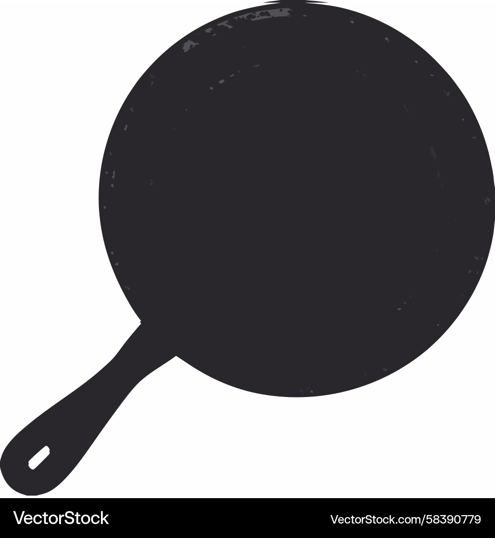 Black Round Object with Handle Vector Image