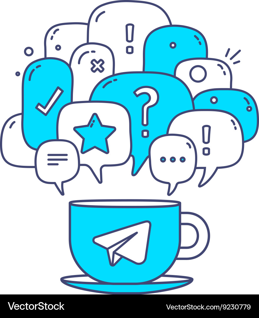 Blue color dialog speech bubbles with ico vector image