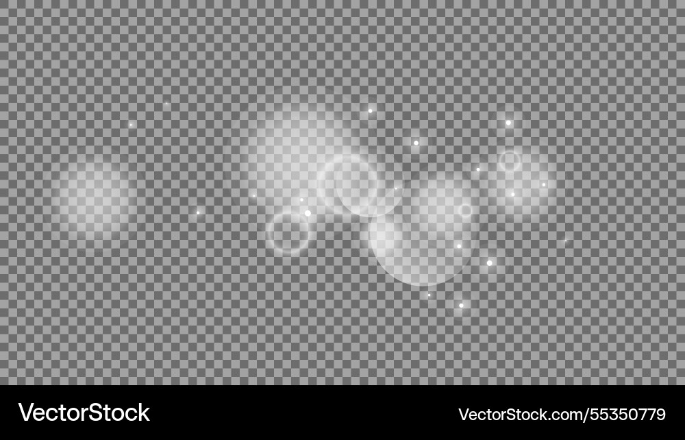 Bokeh circles on transparent background vector image