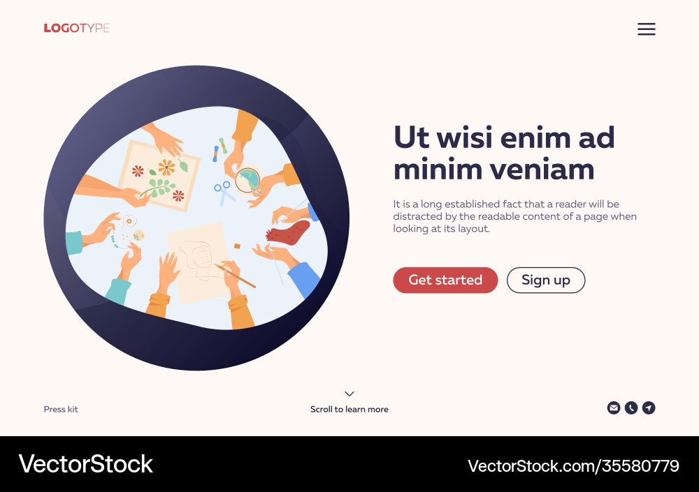 Creative handmade workshop flat Royalty Free Vector Image