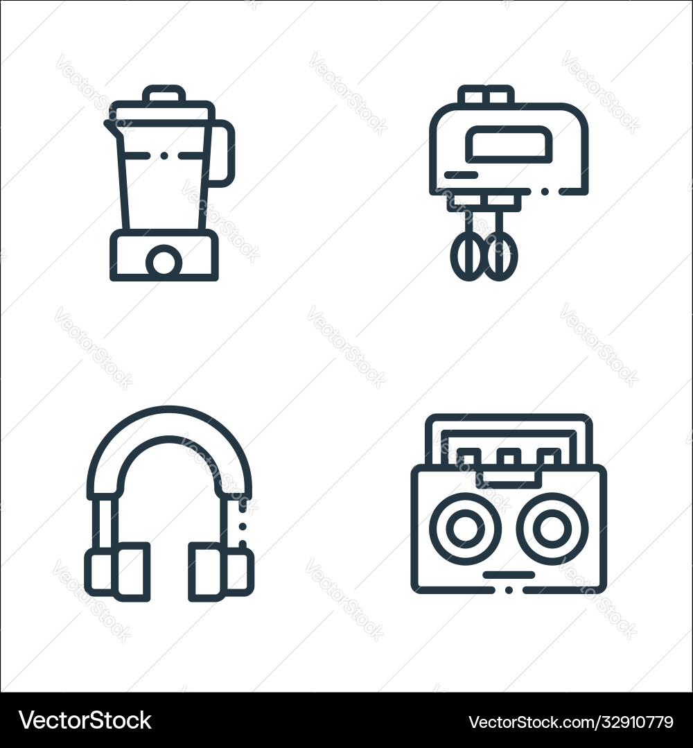 Electronic devices line icons linear set quality Electronic devices line icons linear set quality vector image