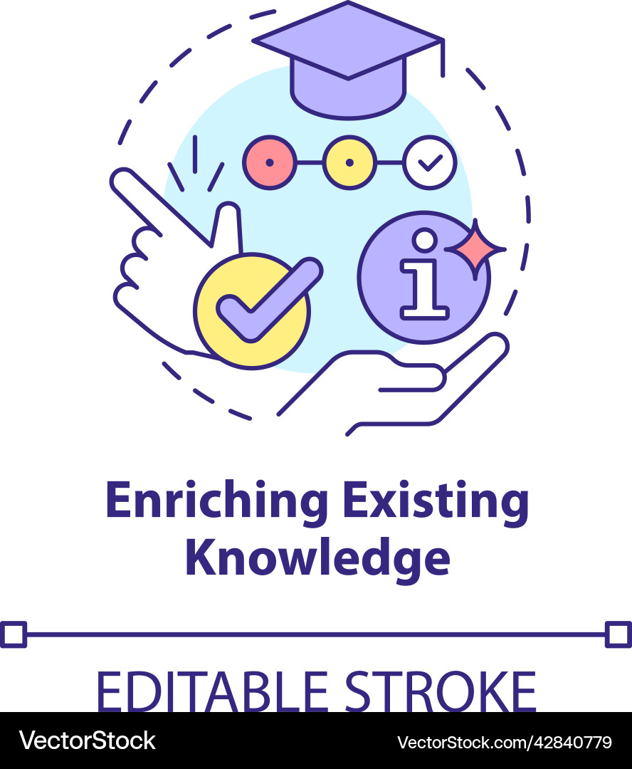 Enriching existing knowledge concept icon Enriching existing knowledge concept icon Vector Image