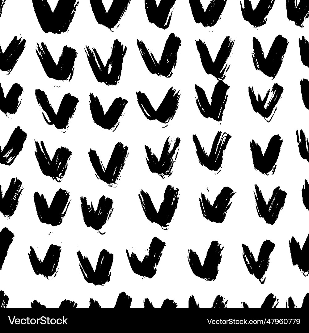 Hand drawn check mark seamless pattern rough Hand drawn check mark seamless pattern rough vector image
