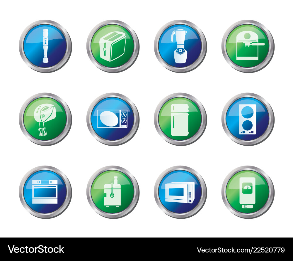 Kitchen and home equipment icons Kitchen and home equipment icons vector image