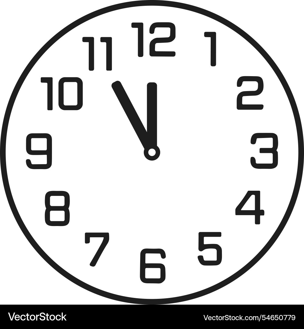 Minimalist clock for time and countdown themes Minimalist clock for time and countdown themes vector image