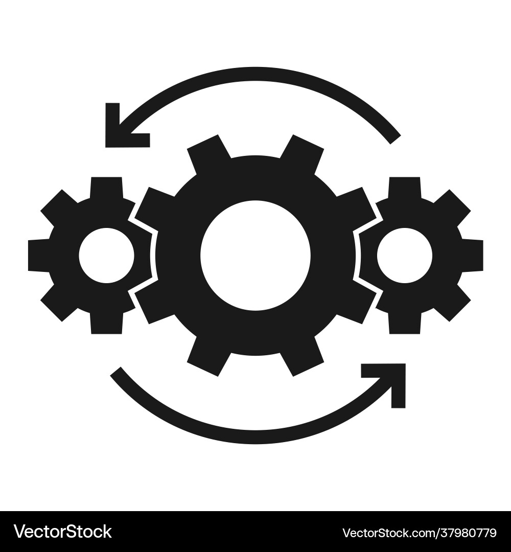 Operations Line Icon - Process Optimization Vector Image