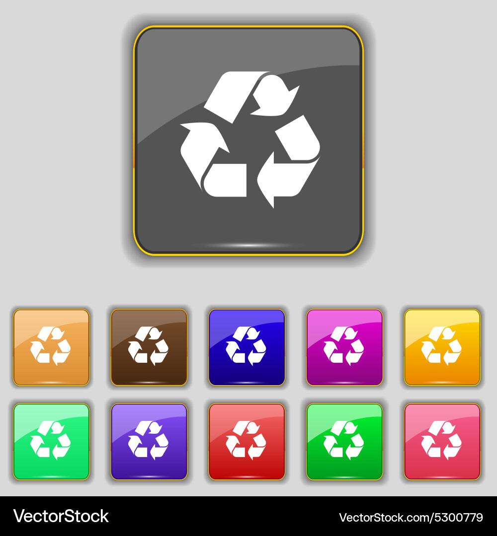 Processing icon sign set with eleven colored vector image