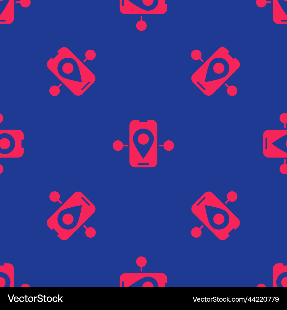 Red route location icon isolated seamless pattern Red route location icon isolated seamless pattern vector image