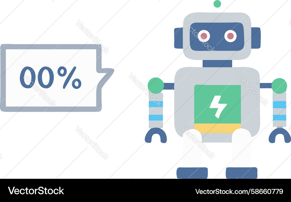 Robot displaying charging status or power level Vector Image