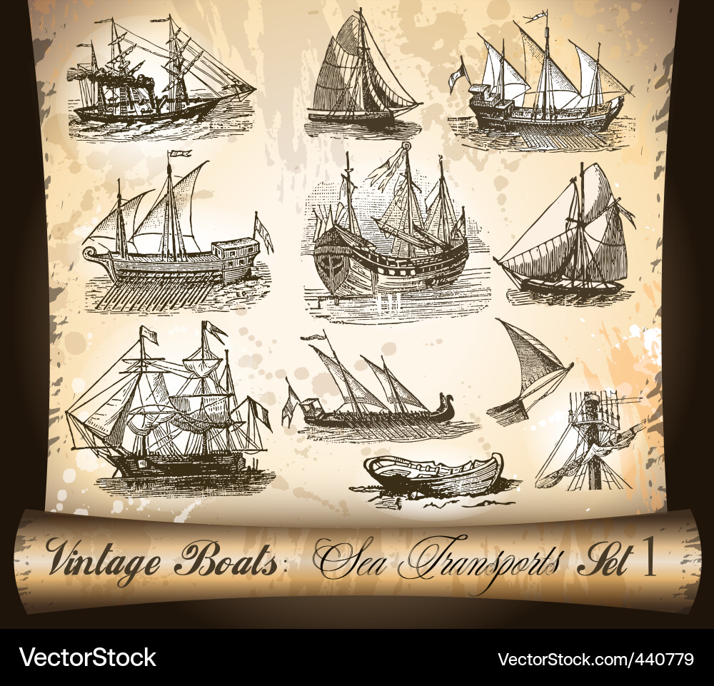 Sail ships Royalty Free Vector Image - VectorStock