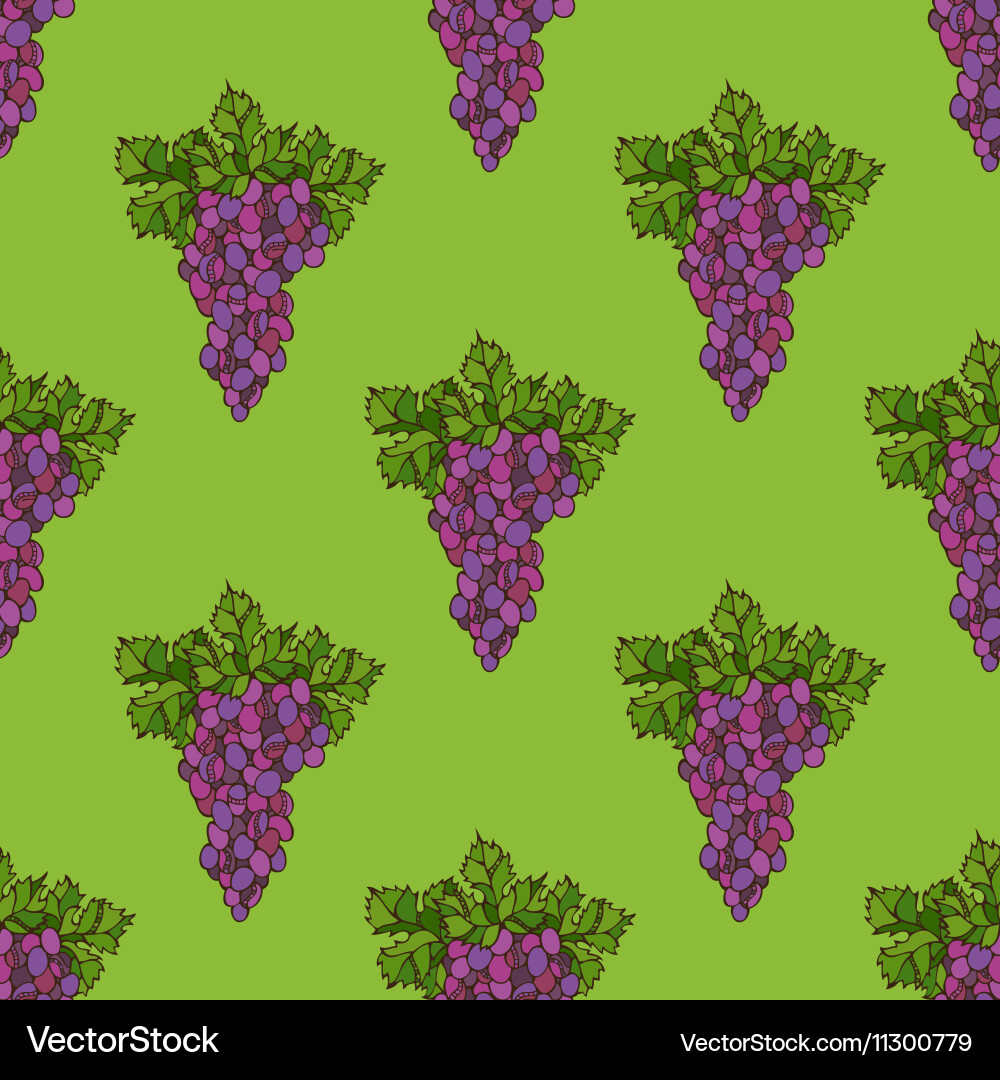 Seamless grape pattern vector image