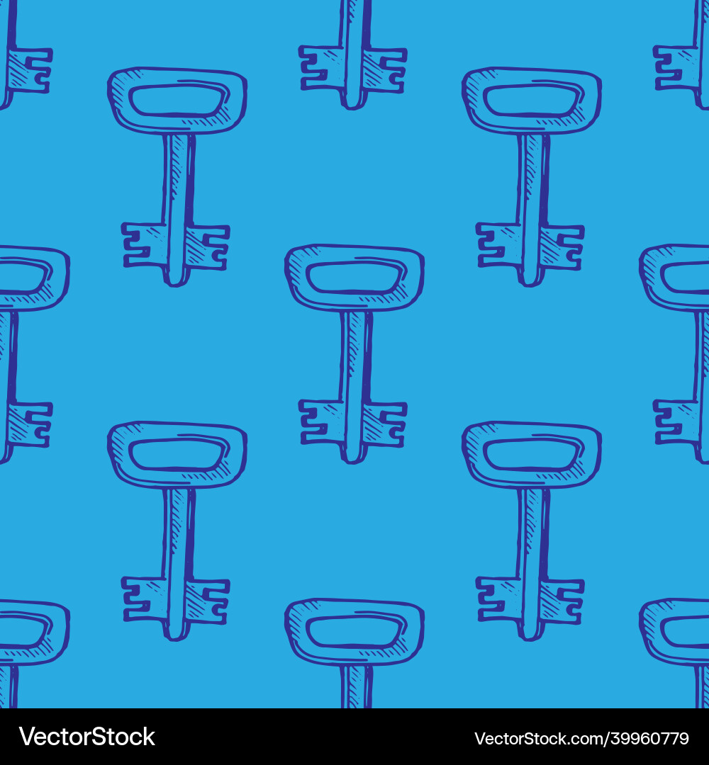 Seamless pattern of keys hand drawn Seamless pattern of keys hand drawn vector image