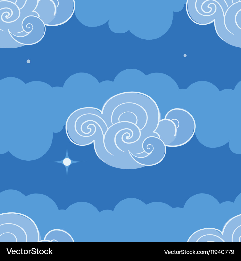Seamless pattern with clouds vector image