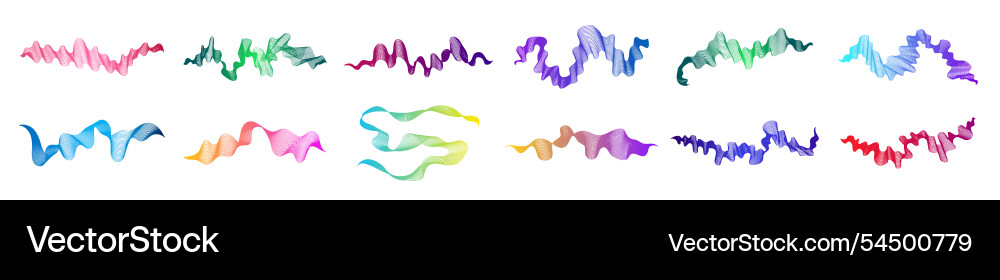 Set of abstract backdrops with multicolor waves Set of abstract backdrops with multicolor waves vector image
