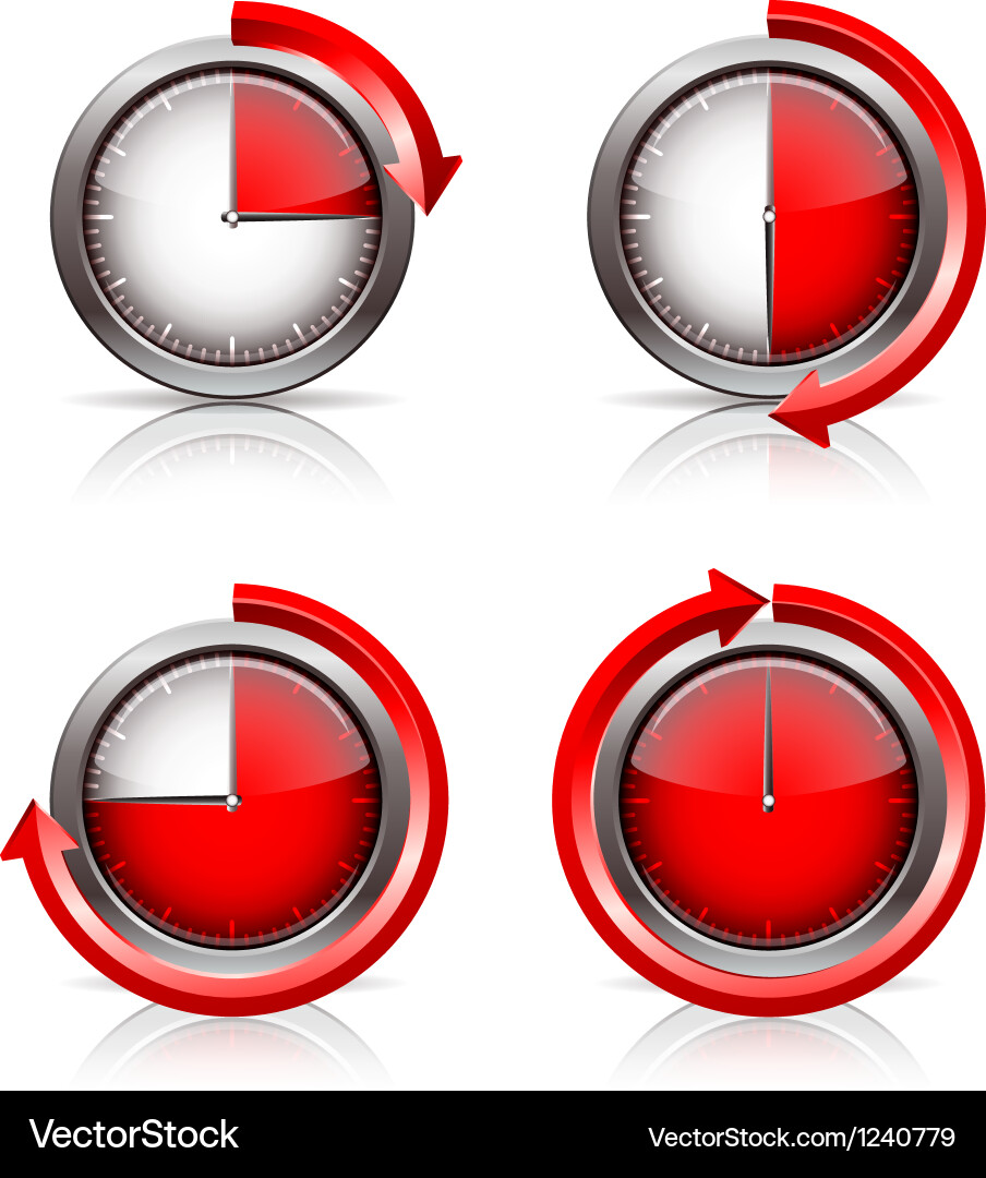 Set of timer clocks vector image