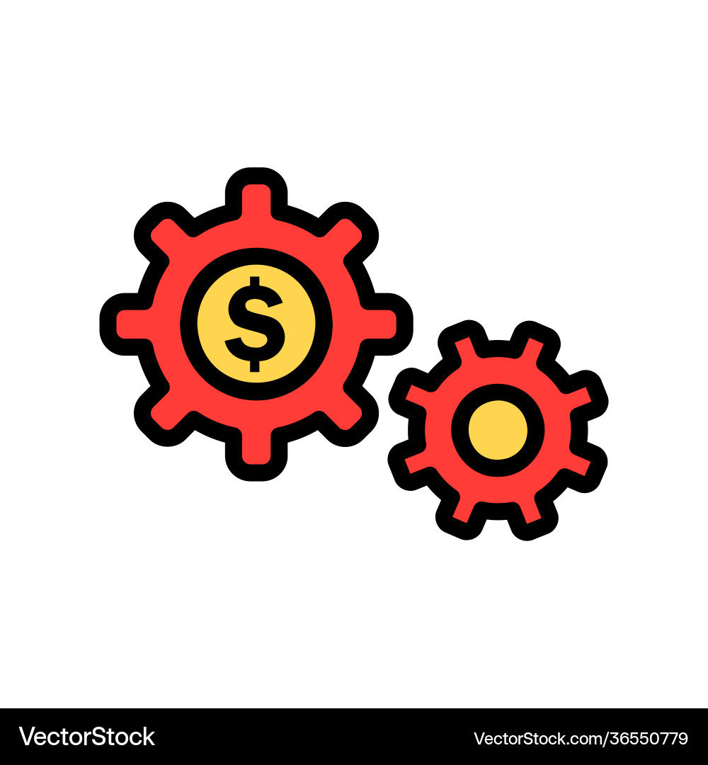 Setting icon in filled line style about marketing Setting icon in filled line style about marketing vector image