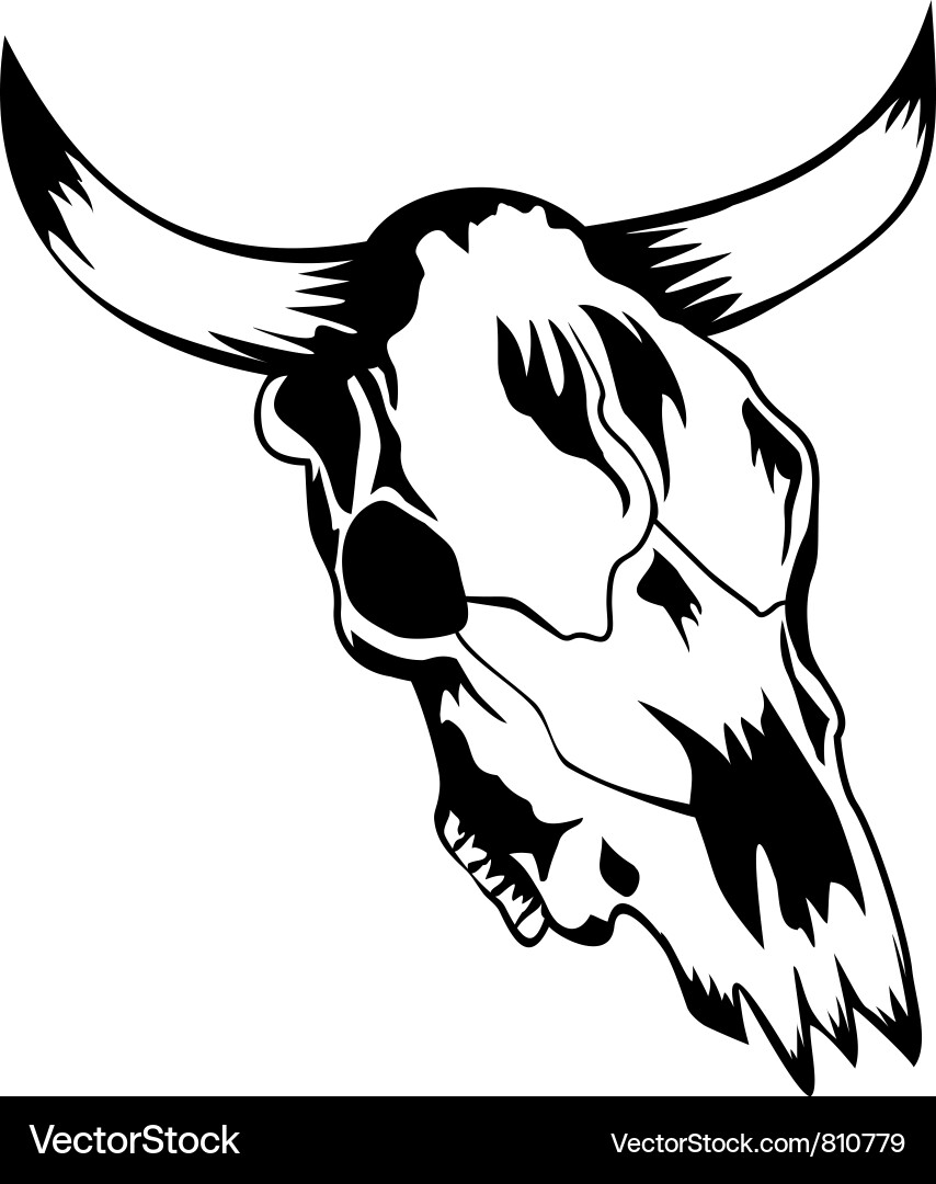 Skull Bull Symbol vector image