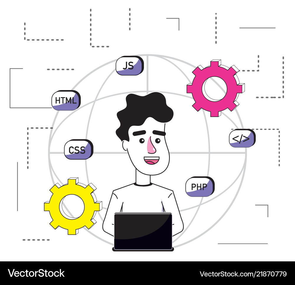 Software programmer cartoon Software programmer cartoon Vector Image