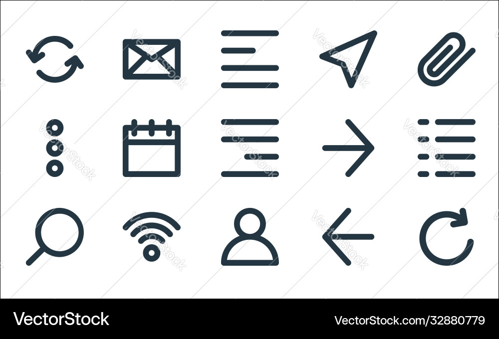 User interface line icons linear set quality Vector Image