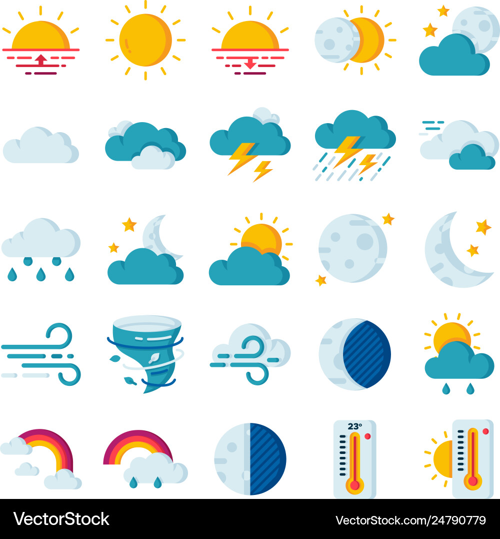Weather Icon Set Vector Image