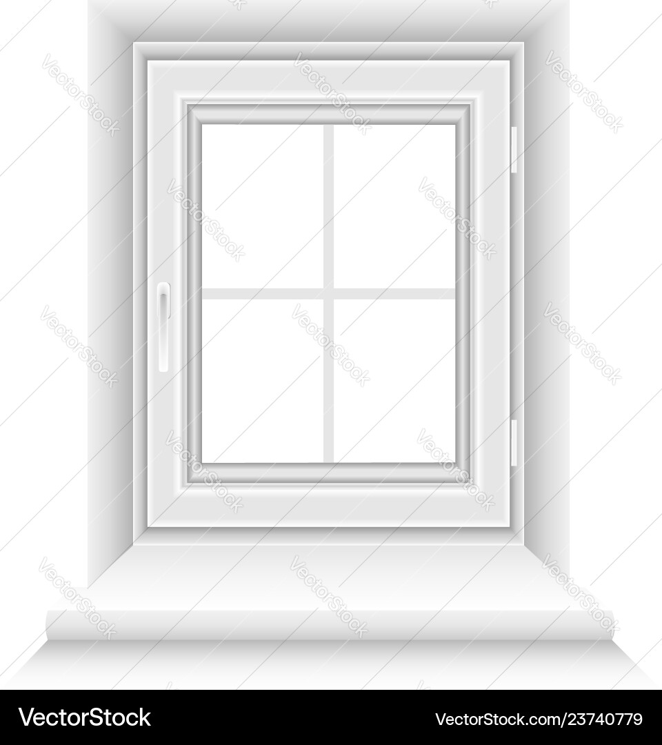 White window frame on background White window frame on background Vector Image