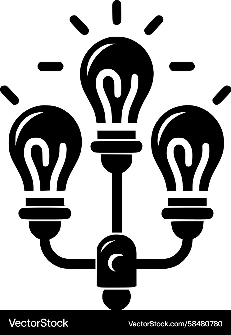 Abstract Illuminated Idea Cluster Vector Image