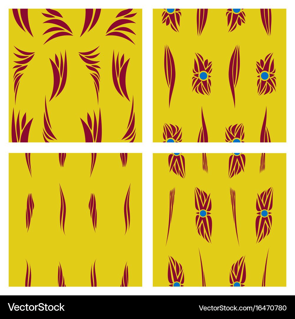 Assembly of patterns in flower style vector image