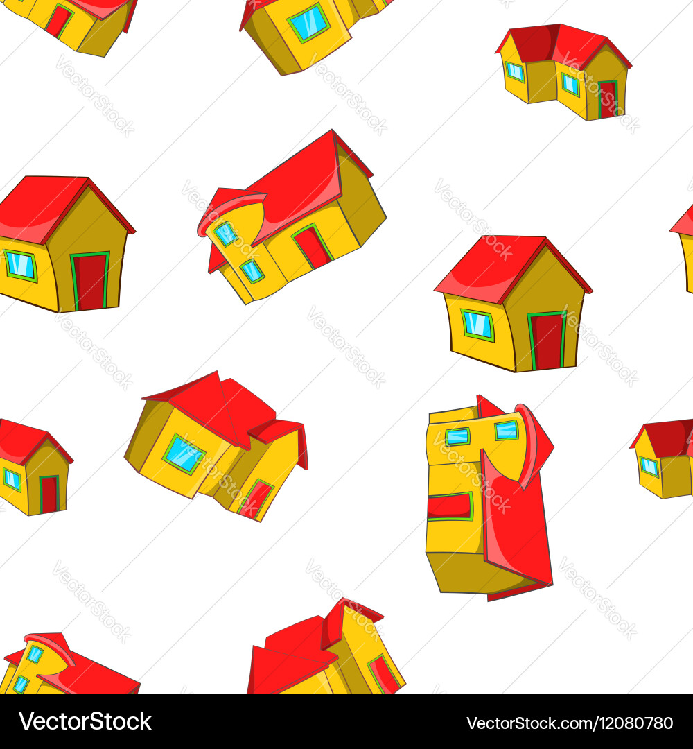 Building pattern cartoon style vector image