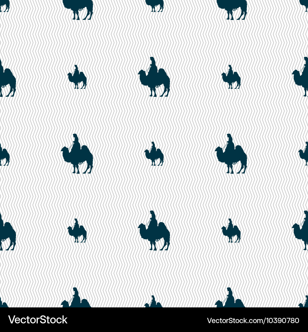 Camel sign seamless pattern with geometric texture Vector Image