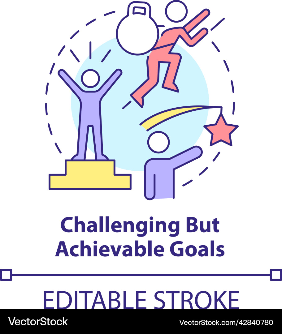 Challenging but achievable goals concept icon – Royalty-Free Vector |  VectorStock, image size:911x1080