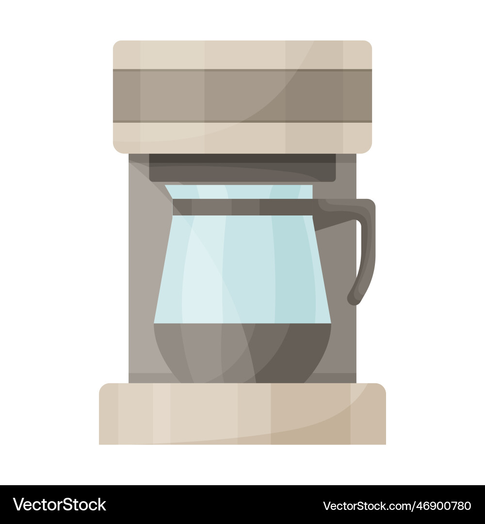 Coffee machine front view with glass flask Vector Image