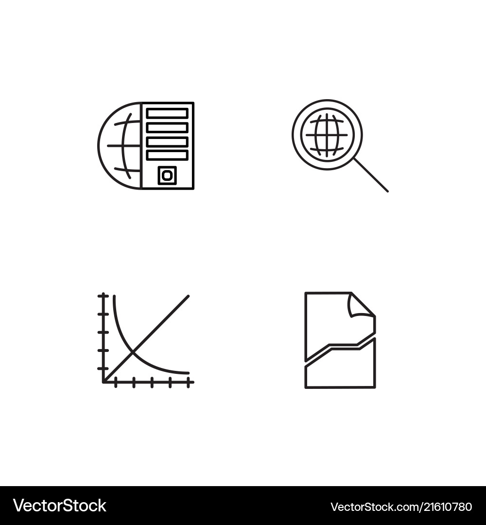 Communication linear icons set simple outline vector image