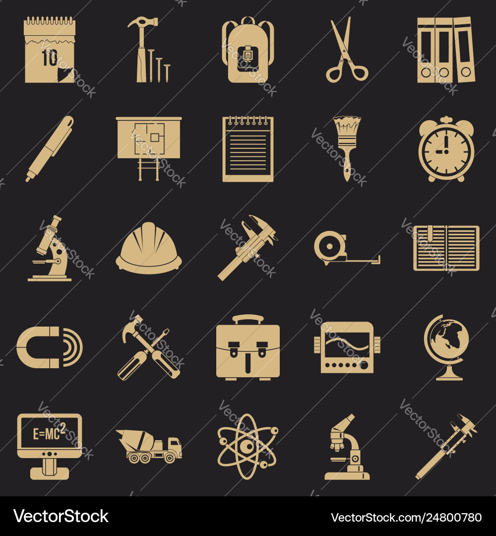 Compass icons set simple style Compass icons set simple style vector image