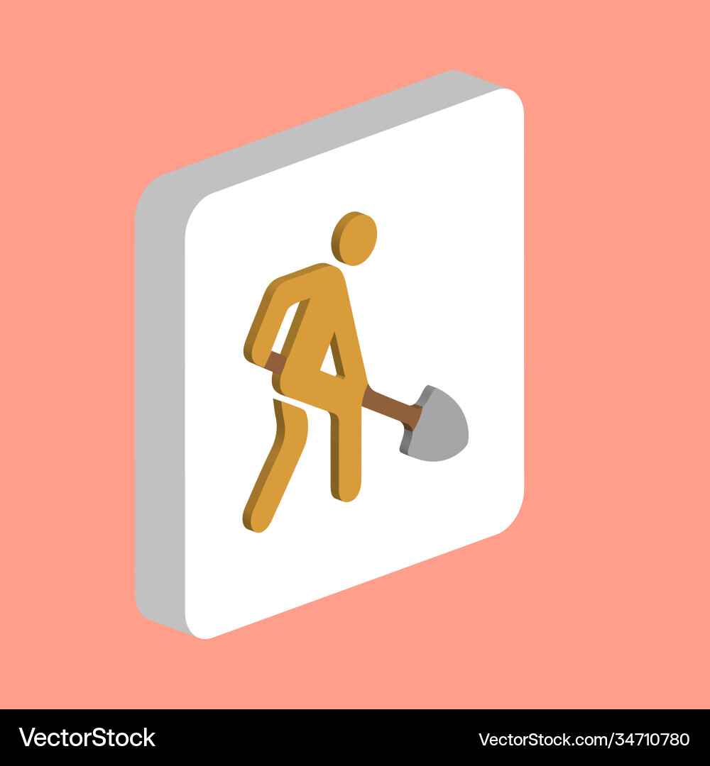 Digging man simple icon symbol design template Digging man simple icon symbol design template vector image