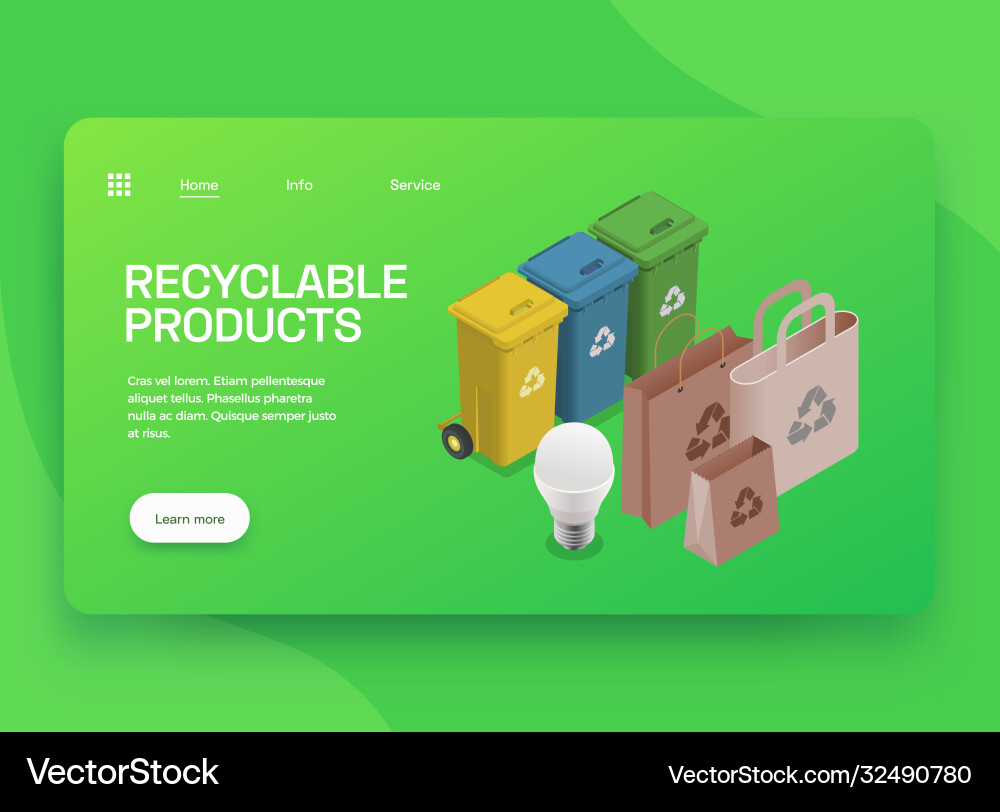 Eco recycling landing page Vector Image